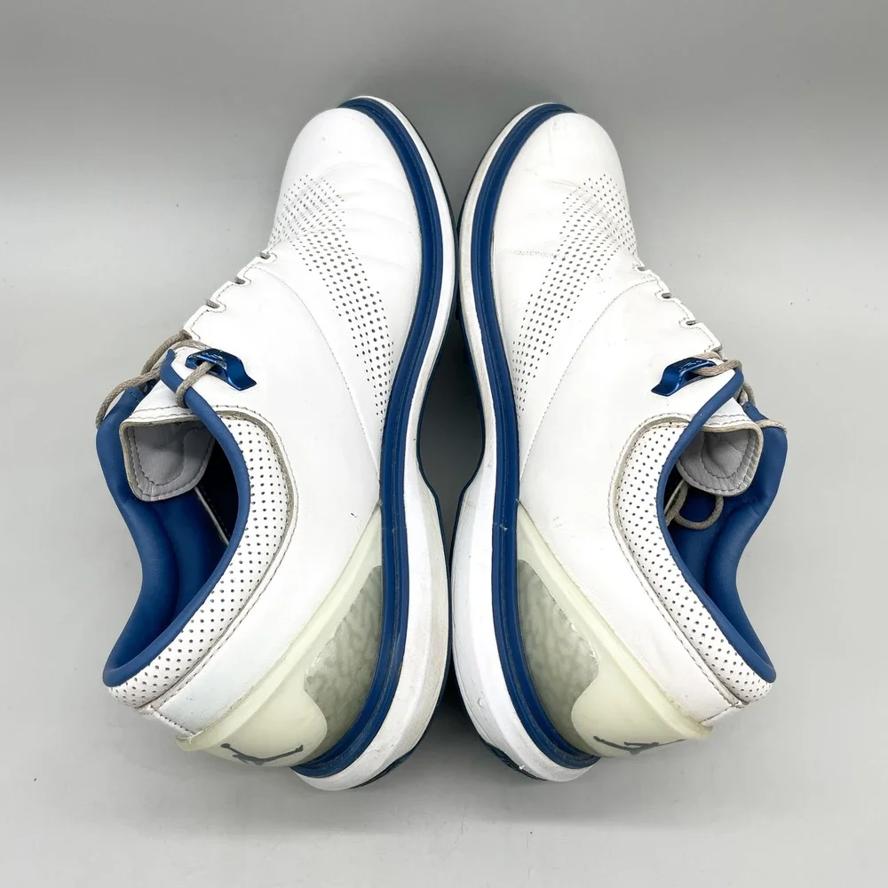 Jordan Mens 9.5 ADG 4 Golf Shoes White Blue Spikeless Sporty Preppy Gorpcore